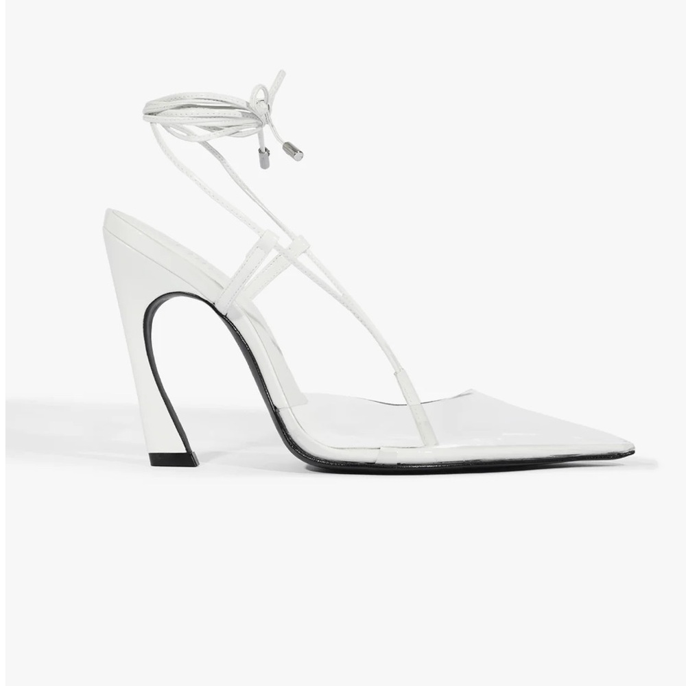 Schutz Elyra Patent Leather Pumps - White/Clear - Size 8 - New in Box